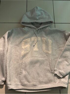 Stussy Light Gray Hoodie with STU Appliqué